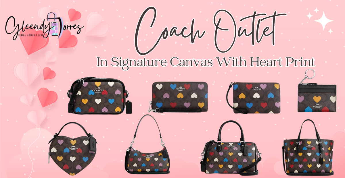 🔥🔥COACH OUTLET – In Signature Canvas With Heart Print Collection